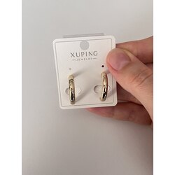 Xuping 14K Yarım Kesim Taşlı Küpe