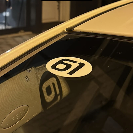 Ön Cam Oval Sticker (İstediğin numarayı nota yaz)