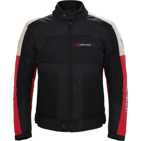 VENOM Dynamic 4 Mevsim Motosiklet Montu - Açık Gri/Kırmızı