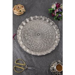 Otantik Gümüş Kaplama Tepsi