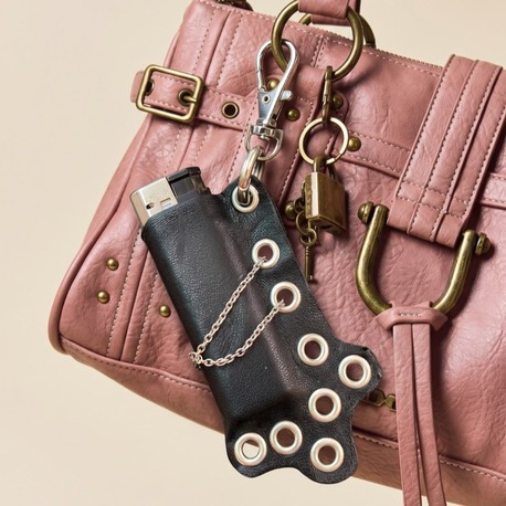 Black Leather Lighter Case