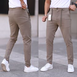 Likralı double paça jogger 