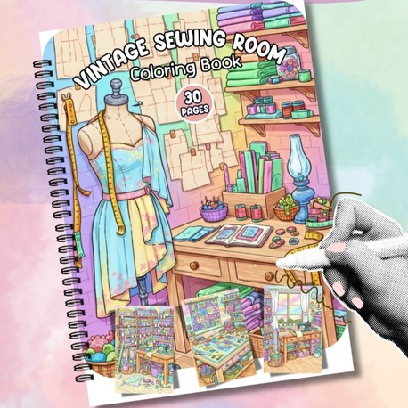 Vintage Sewing Room Boyama Kitabı (A408)