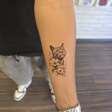 kedi  desen  minimal gecici  dovme