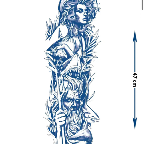 sonradan kararan Medusa ve zeus geçici dövme