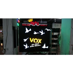 VOX Yazılı Tabelası 3D LED Tabela Logo Hazır Tabela Neon Etkili Işıklı Kutu Harf Tabela