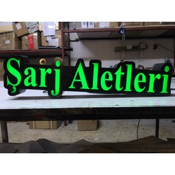 ŞARJ ALETLERİ Yazılı Tabelası 3D LED Tabela Logo Hazır Tabela Neon Etkili Işıklı Kutu Harf Tabela