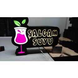 ŞALGAM SUYU Yazılı Tabelası 3D LED Tabela Logo Hazır Tabela Neon Etkili Işıklı Kutu Harf Tabela