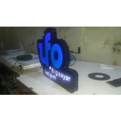 UFO Yazılı Tabelası 3D LED Tabela Logo Hazır Tabela Neon Etkili Işıklı Kutu Harf Tabela