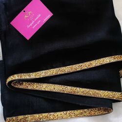siyah gold kristal şeritli Janjan şal 