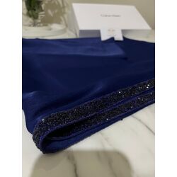 Larcivert kristal taşlı abiye şal
