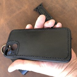 İphone Siyah deri Kılıf