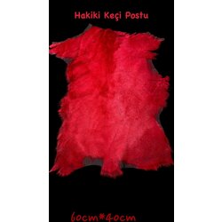 Hakiki Keçi Postu~Kırmızı