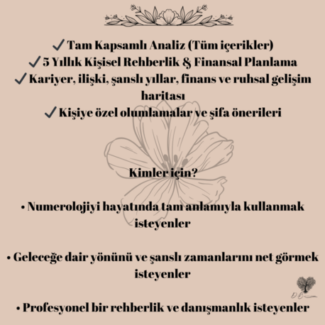  Yaşam Boyu Yol Haritası – Numerolojik DNA Haritan (Tüm Analizler + 5 Yıllık Plan)