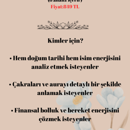 Detaylı Kişisel Analiz – Numerolojiyle Derin Keşif (8 Analiz İçerir)