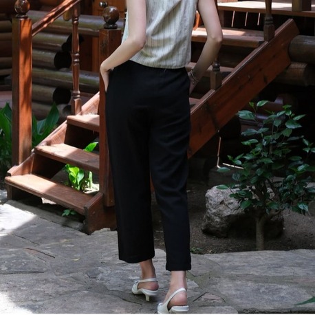 LASTİKLİ KETEN PANTOLON