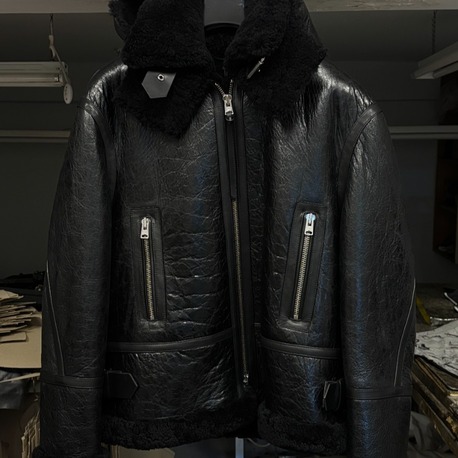Orijinal ALLSAINTS Ashford Shearling Relaxed Fit Kuzu Kürkü Kadın Deri Ceket