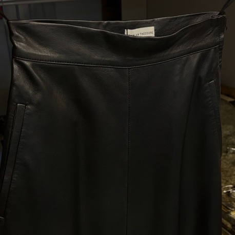 Orijinal SCANLAN THEODORE Leather Long Skirt Deri Etek