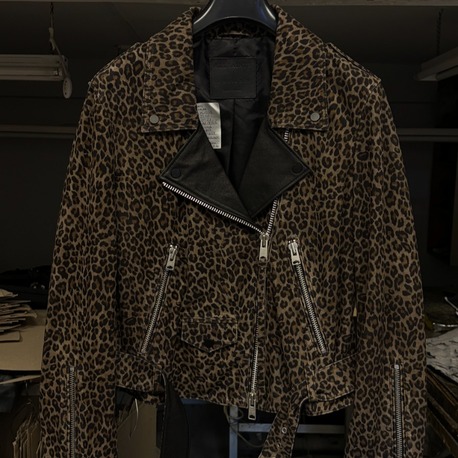 Orijinal ALLSAINTS Luna Leo Biker Kadın Deri Ceket