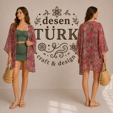Flora Akvarel Kaftan Short