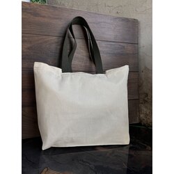Gabardin 45x33x6cm %100Pamuk Haki Renk Saplı Çanta