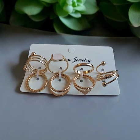 Set Yüzük - Altın Renk (10 Parça)