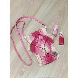 Makrome telefon çantası 