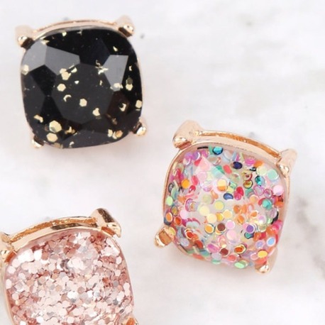 Ae0333-Glitter Epoxy Stud Earrings