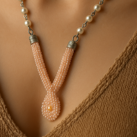 Handmade Pearl & Bead Necklace 
