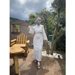 Anvelop bağlamalı etek takım (gri)