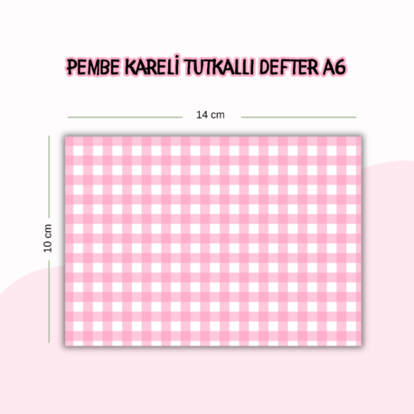 Pembe Kareli Tutkallı Defter