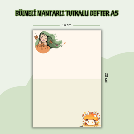 Orta Bölmeli Mantarlı Tutkallı Defter