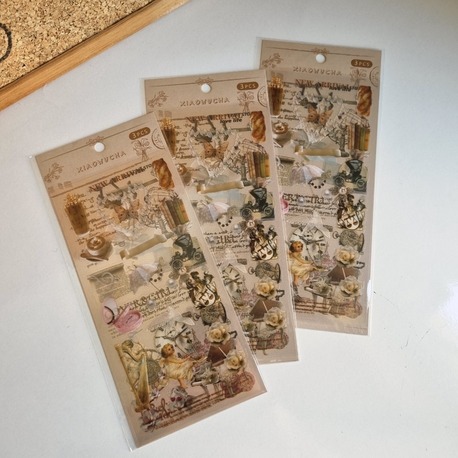 3 Sayfa Vintage Sticker Seti (8 Farklı Model Seçeneği)