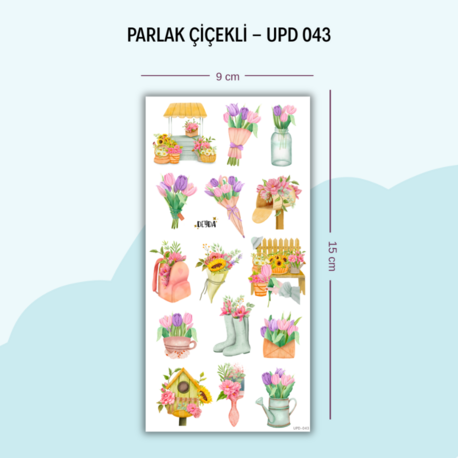 UPD-043 Çiçekli Sticker