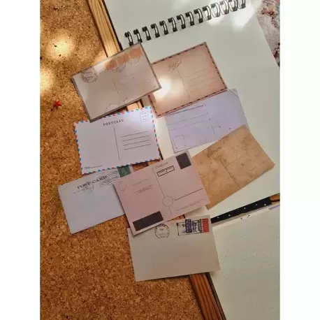 Posta Kağıdı Görünümlü Scrapbook Kağıdı