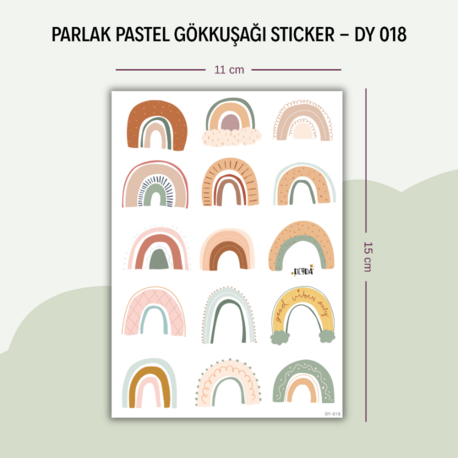 DY-018 Pastel Gökkuşağı Sticker
