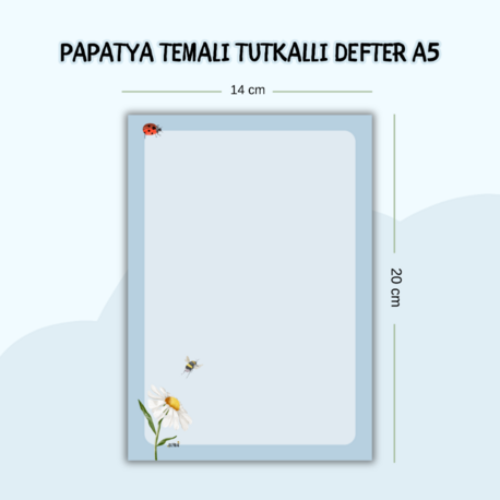 Papatya Tasarımlı Tutkallı Defter
