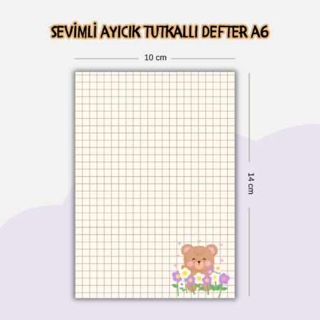 Sevimli Ayıcık Kareli Defter