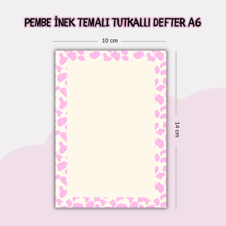 Pembe Temalı Tutkallı Defter