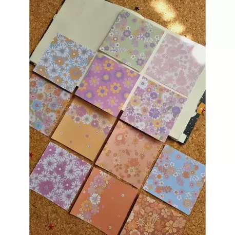 Pastel Renkli Çiçekli Scrapbook Kağıtları
