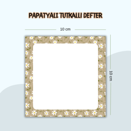 Papatyalı Kahverengi Tutkallı Defter