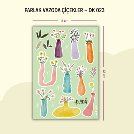 DK-023 Vazoda Çiçekler Sticker