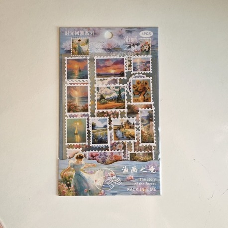 4 sayfa Vintage Pul Stickerlar