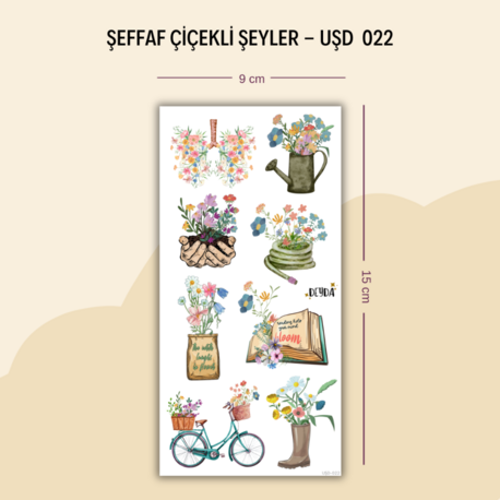 UŞD-022 Çiçekli Şeyler Sticker