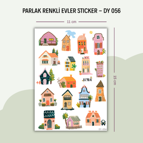 DY-056 Renkli Evler Sticker
