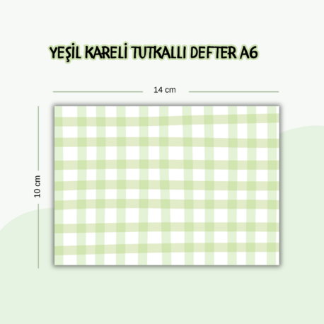 Yeşil Kareli Tutkallı Defter