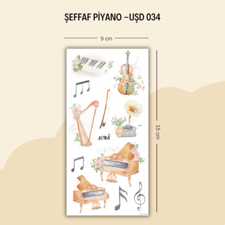 UŞD-034 Piyano Sticker