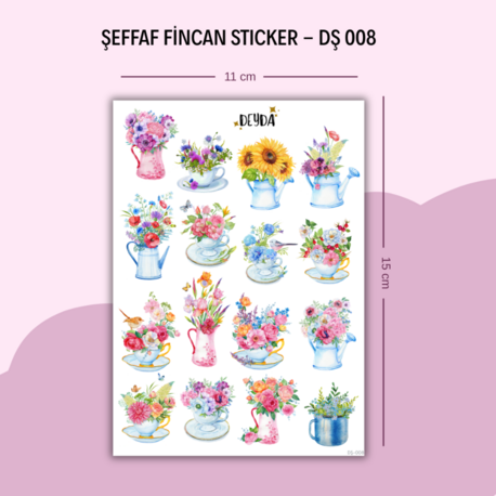 DŞ-008 Şeffaf Fincanlar Sticker