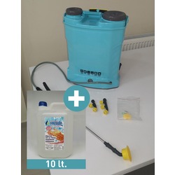 Sırt Tipi Akülü Dezenfekte Makinesi + 10 lt dezenfektan