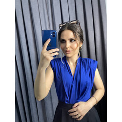 Saks Mavi Alttan Zıbınlı Bodysuit Premium Kalite